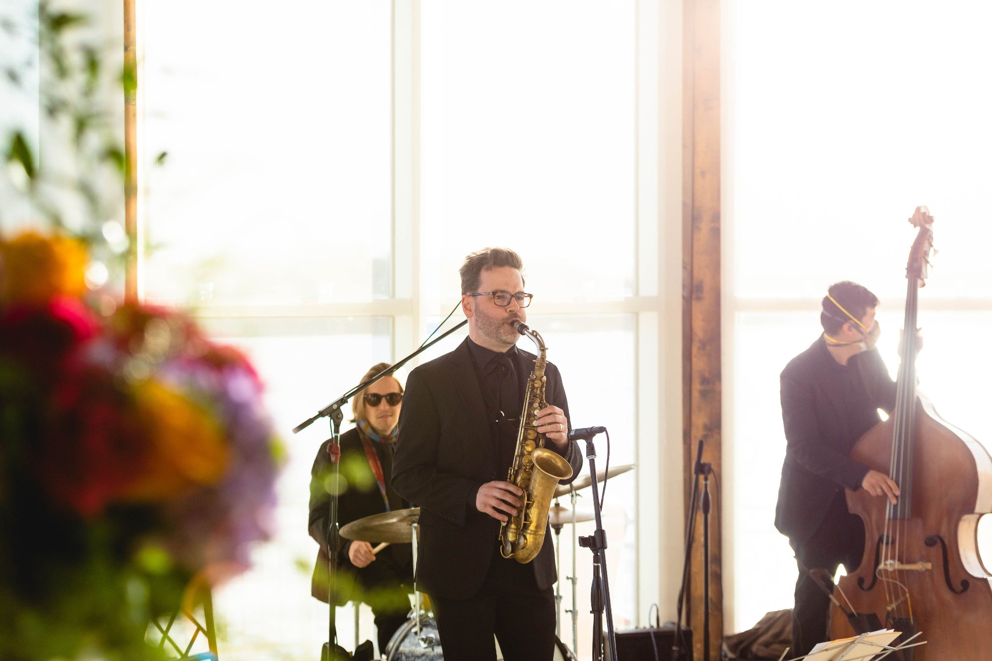 Carving station — meat being carved under warm gala lighting